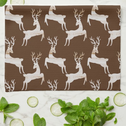 Whimsical Rustic Deer Kitchen Handtücher (Gefaltet)