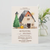 Whimsical Rustic Farm Wedding Einladung (Stehend Vorderseite)