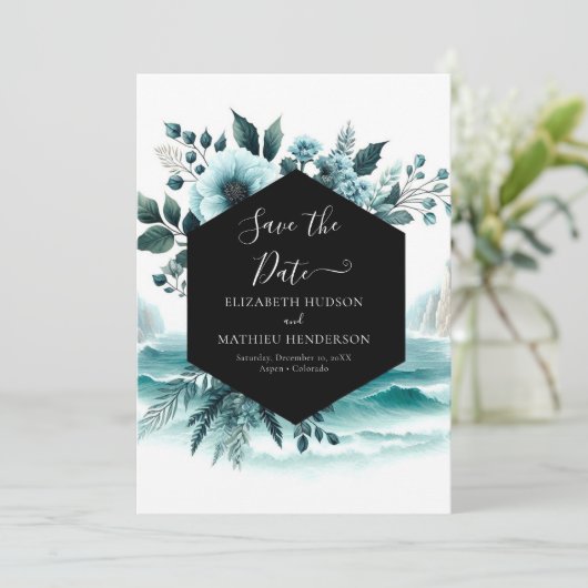 Whimsical Rustic Nautical Wedding Save The Date (Stehend Vorderseite)
