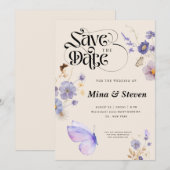 Whimsical Rustic Schmetterflies Hochzeit Save The Date (Vorne/Hinten)