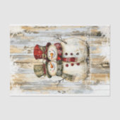Whimsical Rustic Snowman Couple DY8R Decoupage Seidenpapier (Vorderseite)