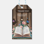 Whimsical Rustic Storybook Baby Dusche Geschenkanhänger (Vorderseite)