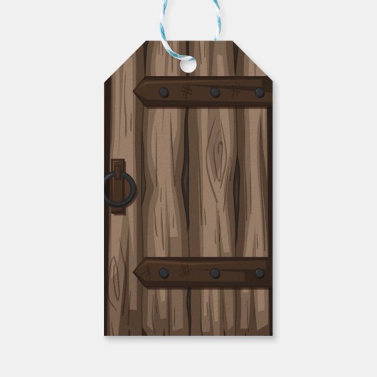 Whimsical Rustic Storybook Baby Dusche Geschenkanhänger (Rückseite)