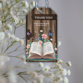 Whimsical Rustic Storybook Baby Dusche Geschenkanhänger