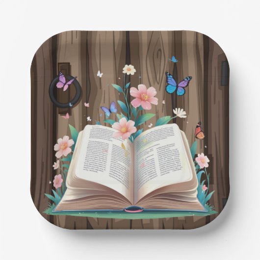 Whimsical Rustic Storybook Baby Dusche Pappteller (Vorderseite)