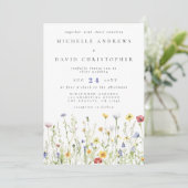 Whimsical Rustic Wildblume Wedding Einladung (Stehend Vorderseite)