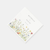 Whimsical Rustic Wildblume Wedding Serviette (Ecke)