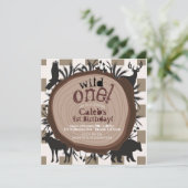 Whimsical Rustic Wilderness Woodland Tiere 1 Einladung (Stehend Vorderseite)