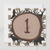 Whimsical Rustic Wilderness Woodland Tiere 1 Einladung (Rückseite)