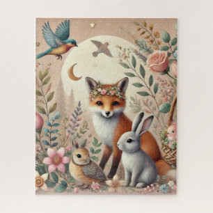 Whimsical Rustic Woodland Animes Puzzle