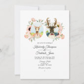 Whimsical Rustic Woodland Forest Deer Wedding Einladung (Vorderseite)