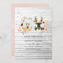 Whimsical Rustic Woodland Forest Deer Wedding Save The Date