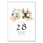Whimsical Rustic Woodland Forest Deer Wedding Tischnummer (Rückseite)