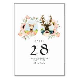 Whimsical Rustic Woodland Forest Deer Wedding Tischnummer