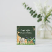 Whimsical Safari Animal Baby Dusche Windelwanne Begleitkarte (Stehend Vorderseite)