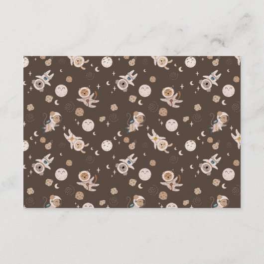 Whimsical Safari Animals Neutral Diapper Raffle Begleitkarte (Rückseite)