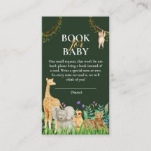 whimsical Safari Jungle Baby Shower Book for Baby