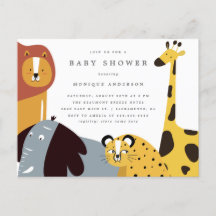 Whimsical Safari Jungle Zoo Animals Baby Dusche