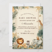 Whimsical Safari Welcome Baby Shower Einladung (Vorderseite)