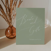 Whimsical Sage Green Baby Dusche Bücher und Gesche Sockelschild