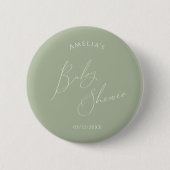 Whimsical Sage Green Baby Dusche Button (Vorderseite)