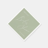 Whimsical Sage Green Baby Dusche Napkins Serviette (Ecke)
