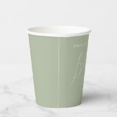 Whimsical Sage Green Baby Dusche Pappbecher (Rechts)