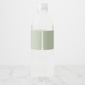 Whimsical Sage Green Baby Dusche Wasserflaschenetikett (Rückseite)