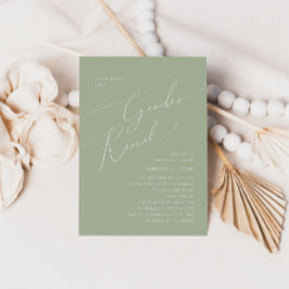 Whimsical Sage Green Baby Gender Reveal Einladung