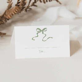 Whimsical Sage Green Bow Wedding Platzkarte
