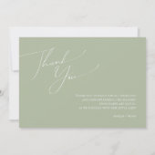 Whimsical Sage Green Danke Baby Ankündigung (Rückseite)