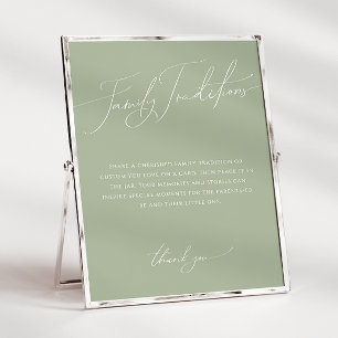 Whimsical Sage Green Family Traditionen signieren Poster