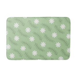 Whimsical Sage Green Floral Retro, fröhlich Badematte