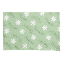 Whimsical Sage Green Floral Retro, fröhlich