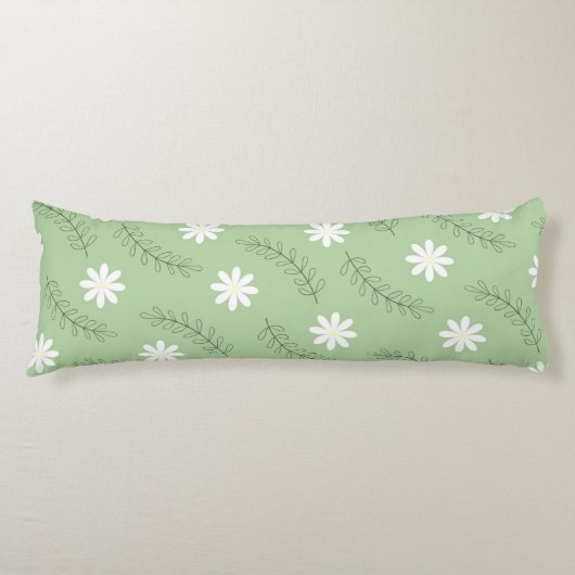 Whimsical Sage Green Floral Retro, fröhlich Seitenschläferkissen (Vorderseite)