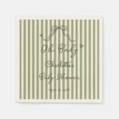 Whimsical Sage Green Gender Neutral Baby Shower Serviette (Vorderseite)