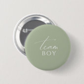 Whimsical Sage Green Gender Reveal Team Boy Button (Vorne & Hinten)