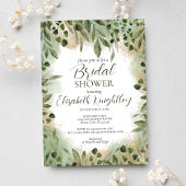 Whimsical Sage Green Gold Greenery Brautparty Einladung