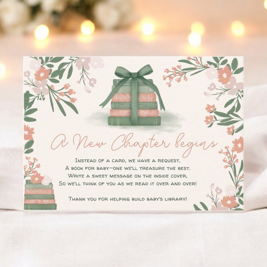 Whimsical Sage green Neues Kapitel Bücher Kinderdu Begleitkarte