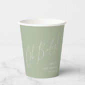 Whimsical Sage Green Oh Baby Dusche Pappbecher (Vorderseite)
