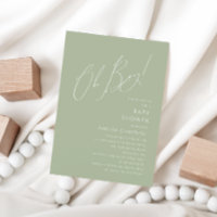 Whimsical Sage Green Oh Boy! Babyparty