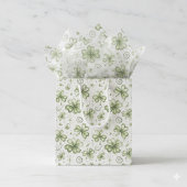 Whimsical Sage Green Watercolor Shamrock  Seidenpapier