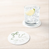 Whimsical Sage Green Wedding Napkin Runder Pappuntersetzer (Vor Ort)