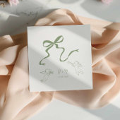 Whimsical Sage Green Wedding Napkin Serviette
