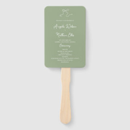 Whimsical Sage Green Wedding Program Fan Fächer