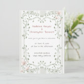Whimsical Sage Greenery Garden Wedding Einladung (Stehend Vorderseite)