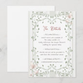 Whimsical Sage Greenery Wedding Begleitkarte (Vorne/Hinten)