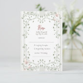 Whimsical Sage Greenery Wedding RSVP Karte (Stehend Vorderseite)