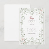 Whimsical Sage Greenery Wedding RSVP Karte (Vorne/Hinten)