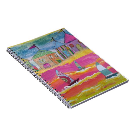 Whimsical Sailboats and Beach Huts Notizblock (Rechte Seite)